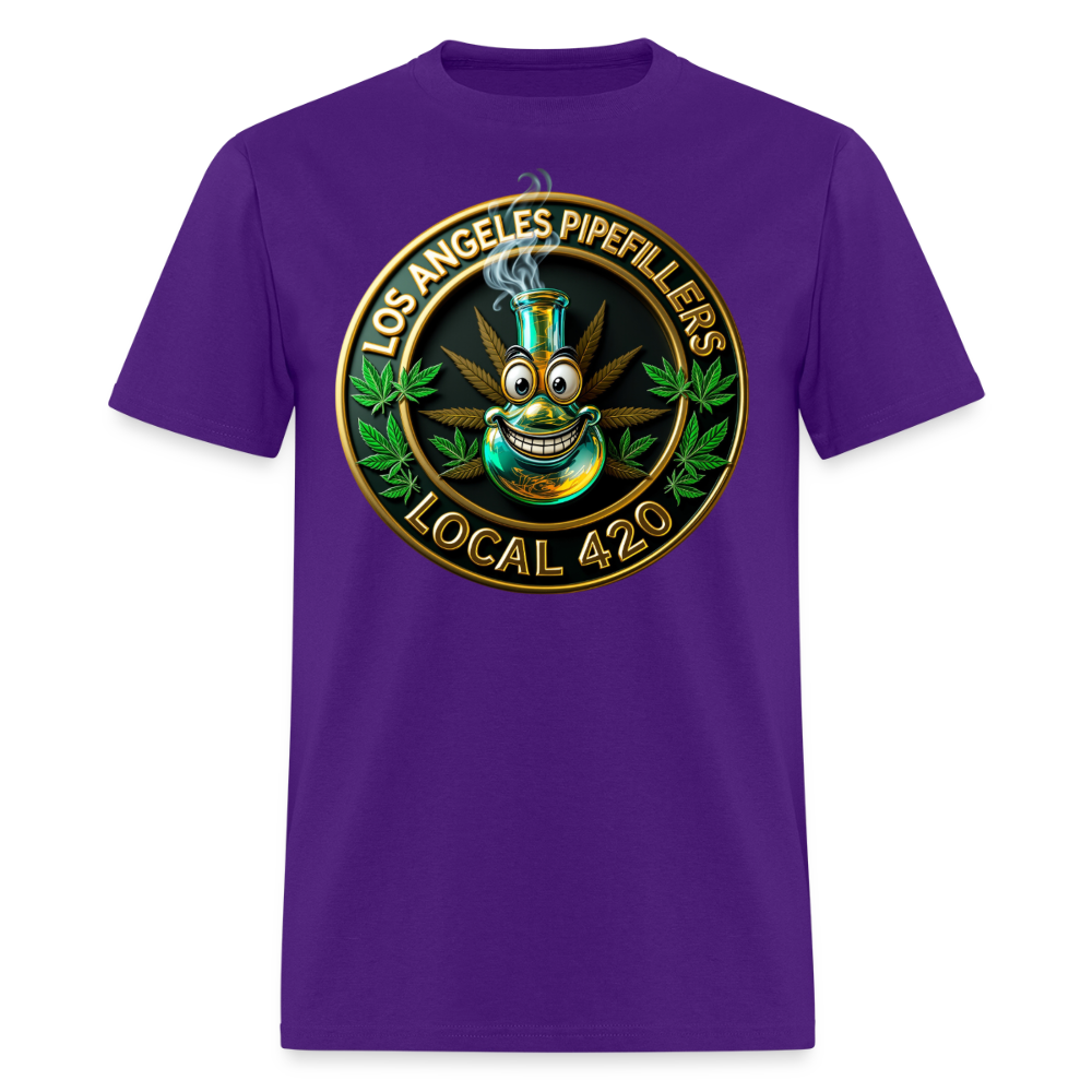 LOS ANGLES PIPEFILLERS LOCAL 420 Men's T-Shirt - purple