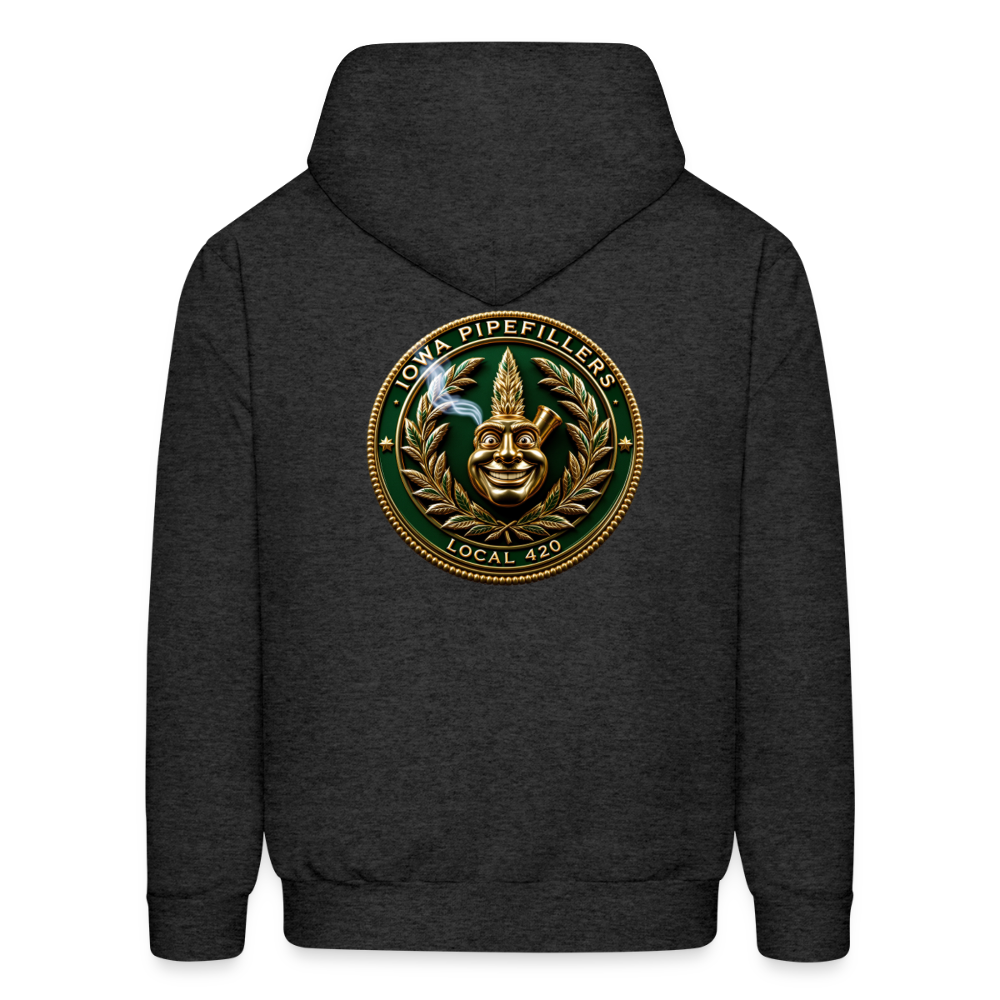 IOWA PIPEFILLERS LOCAL 420 F/B DESIGN Men's Hoodie - charcoal grey