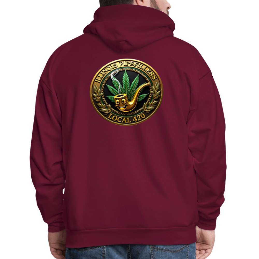 ILLINOIS PIPEFILLERS LOCAL 420 F/B DESIGN Men's Hoodie - burgundy