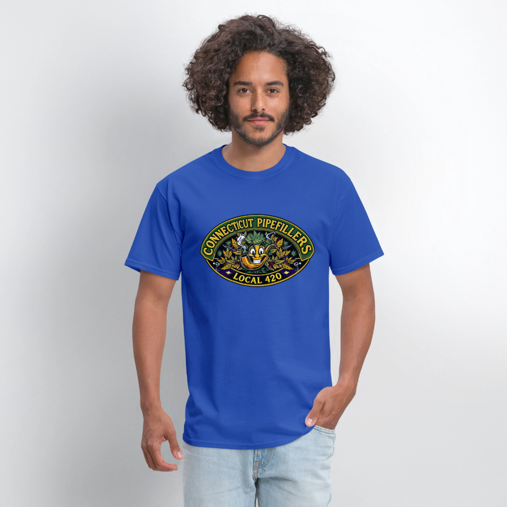 CONNECTICUT PIPEFILLERD LOCAL 420 F/B DESIGN Men's T-Shirt - royal blue