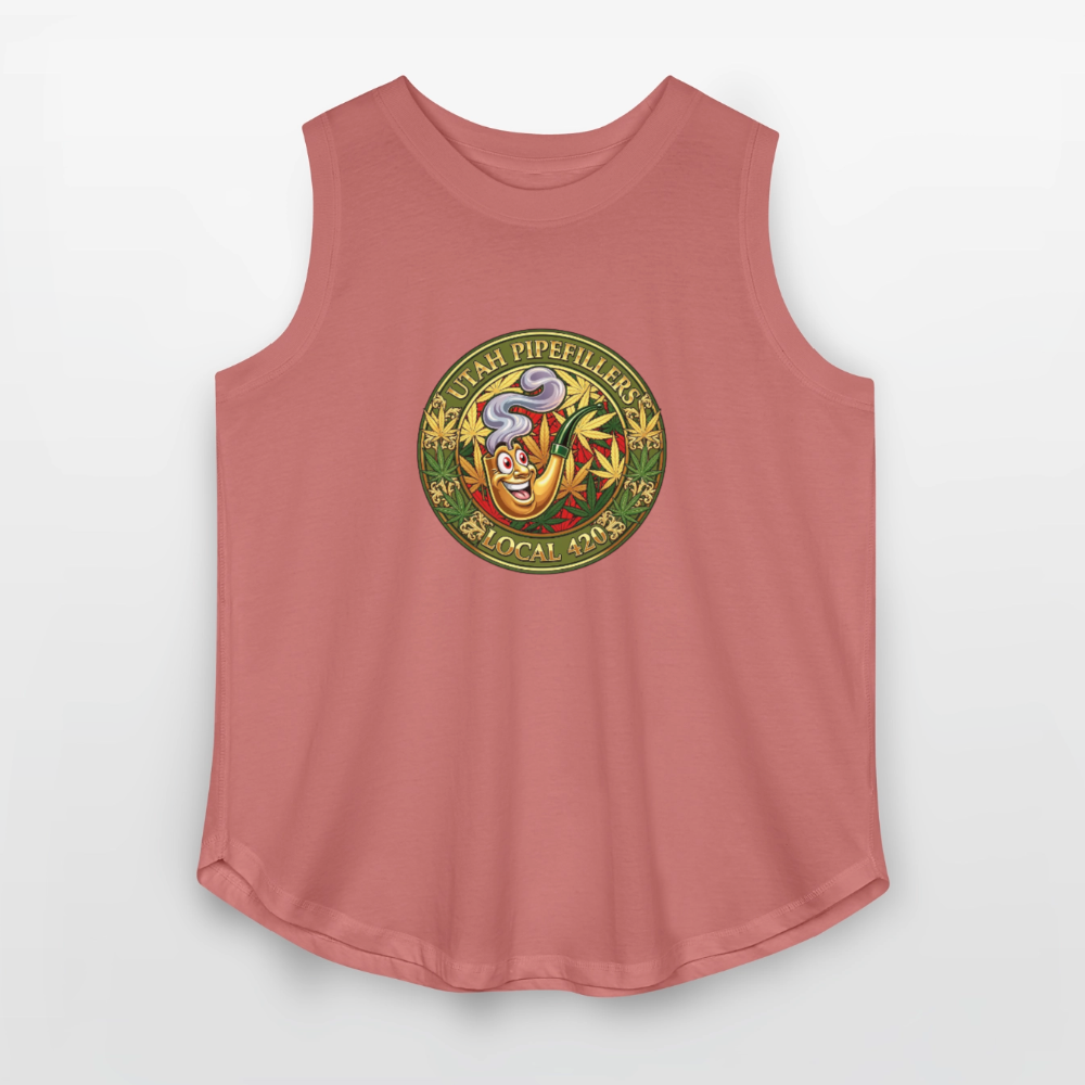 UTAH PIPEFILLERS LOCAL 420 Women's Curvy Relaxed Tank Top - mauve