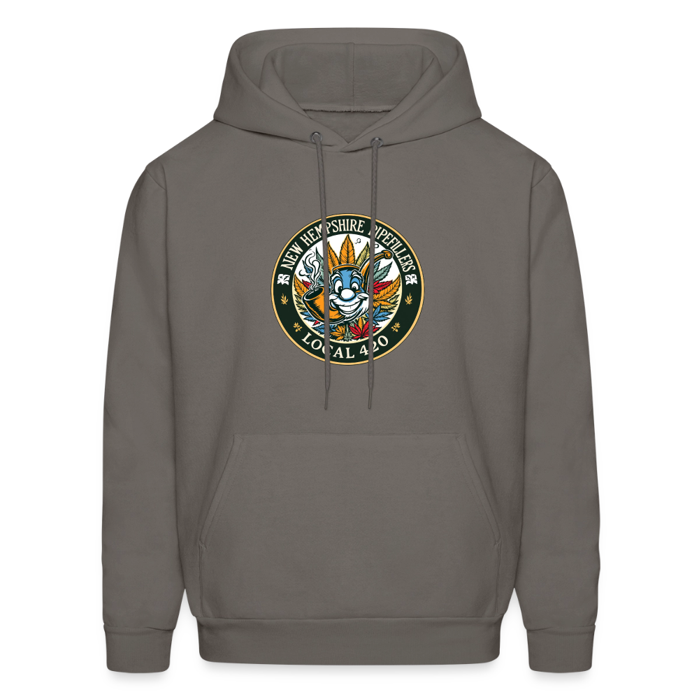 NEW HEMPSHIRE PIPEFILLERS LOCAL 420 2 EMBLEM Men's Hoodie - asphalt gray