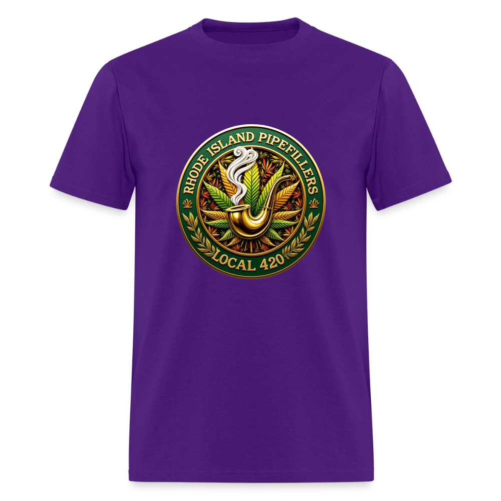 RHODE ISLAND PIPEFILLERS LOCAL 420 F/B DESIGNS Men's T-Shirt - purple
