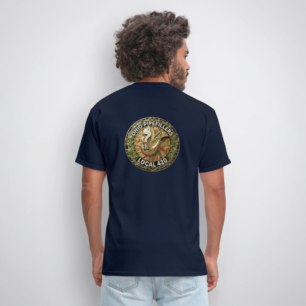 OHIO PIPEFILLERS LOCAL 420  F/B DESIGNS Men's T-Shirt - navy