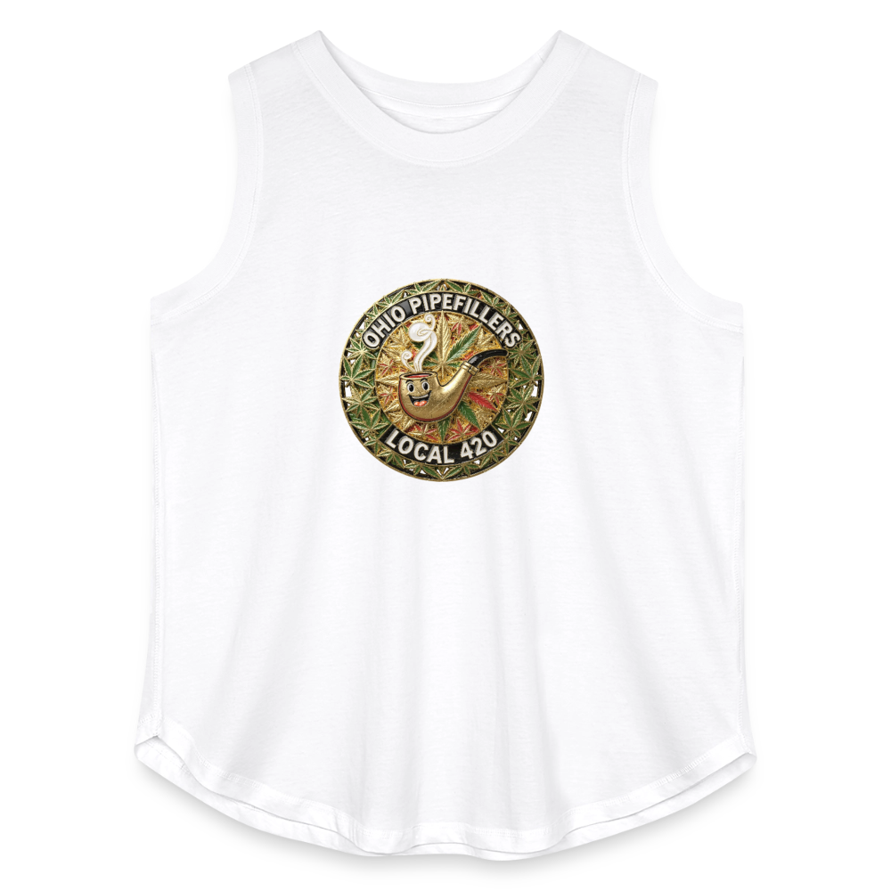 OHIO PIPEFILLERS LOCAL 420  Women's Curvy Relaxed Tank Top - white