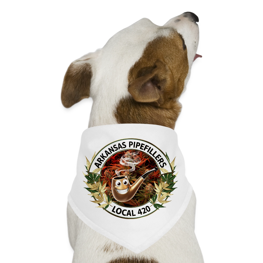 ARKANSAS  PIPEFILLERS LOCAL 420 Union Dog Bandana - white