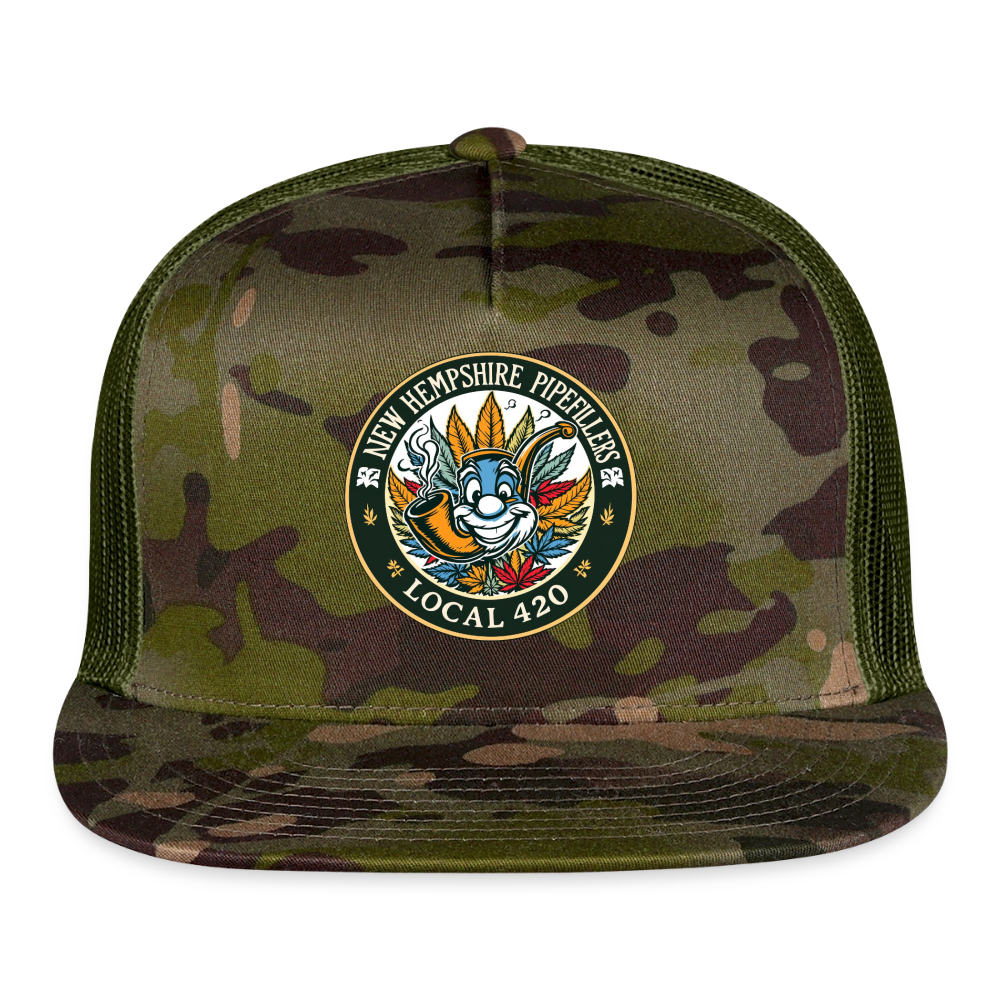 NEW HEMPSHIRE PIPEFILLERS LOCAL 420 CAMO Trucker Cap - MultiCam\green