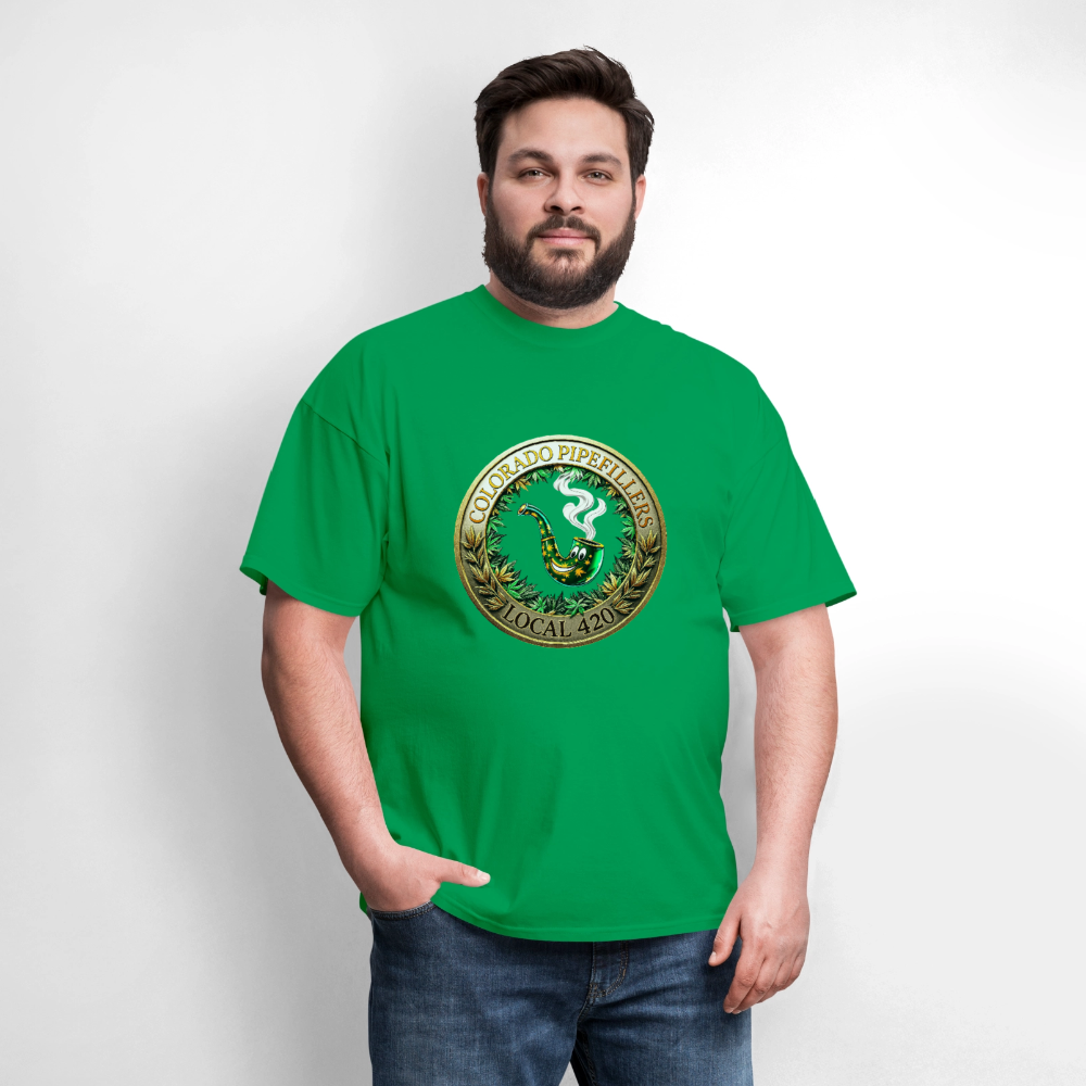 COLORADO PIPEFILLERS LOCAL 420  Men's T-Shirt - bright green