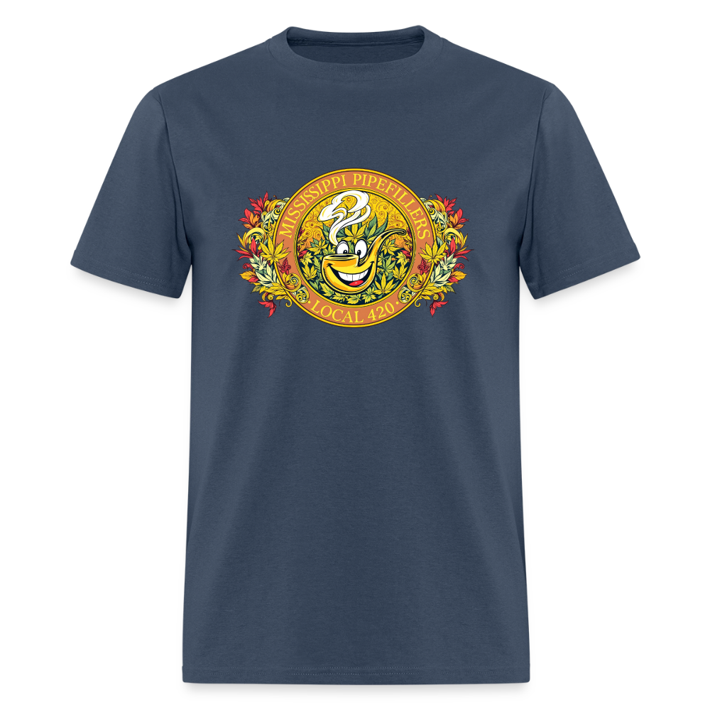 MISSISSIPPI PIPEFILLERS LOCAL 420 F/B DESIGNS Men's T-Shirt -  blue dusk
