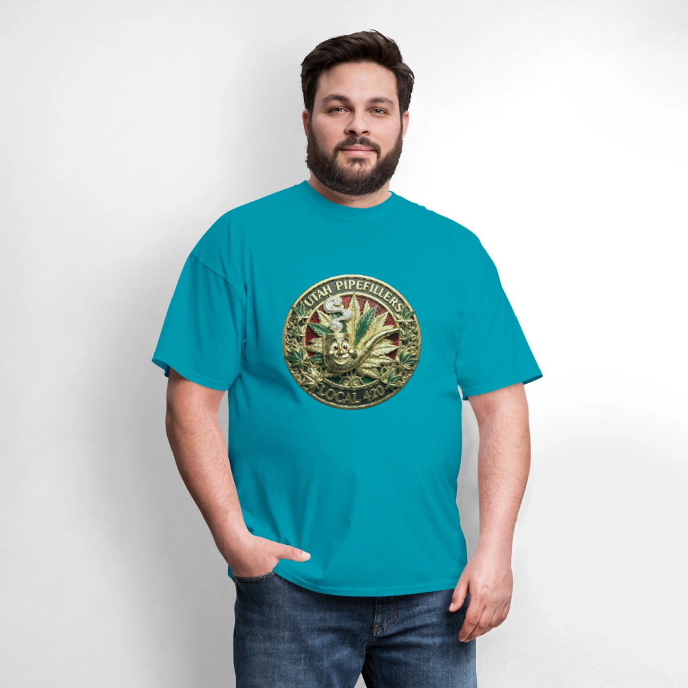 UTAH PIPEFILLERS LOCAL 420 Men's T-Shirt - turquoise