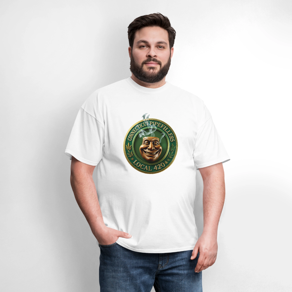 CONNECTICUT PIPEFILLERS LOCAL 420 F/B DESIGN Men's T-Shirt - white