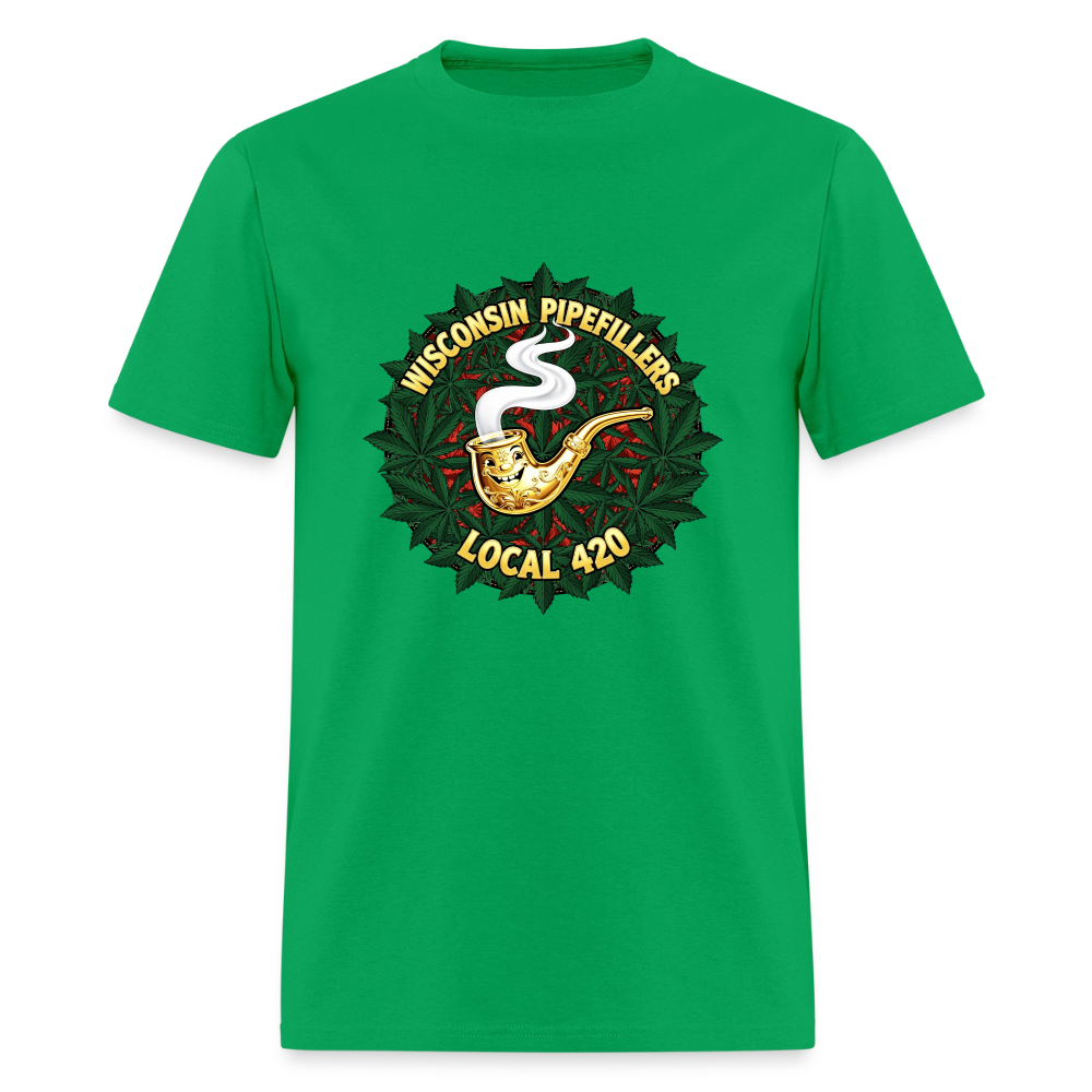 WISCONSIN PIPEFILLERS LOCAL 420 Men's T-Shirt - bright green