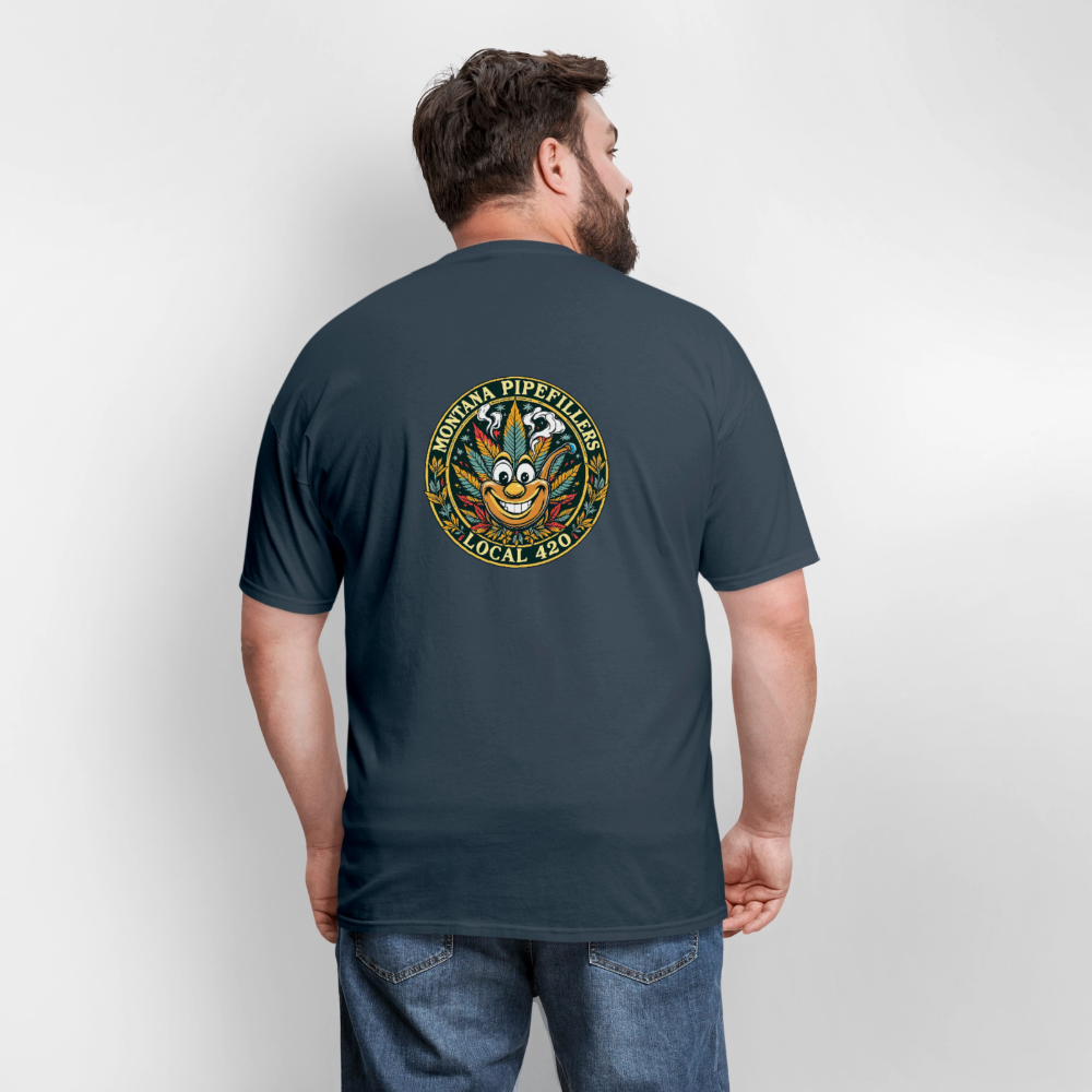 MONTANA PIPEFILLERS LOCAL 420 F/B DESIGN Men's T-Shirt -  blue dusk