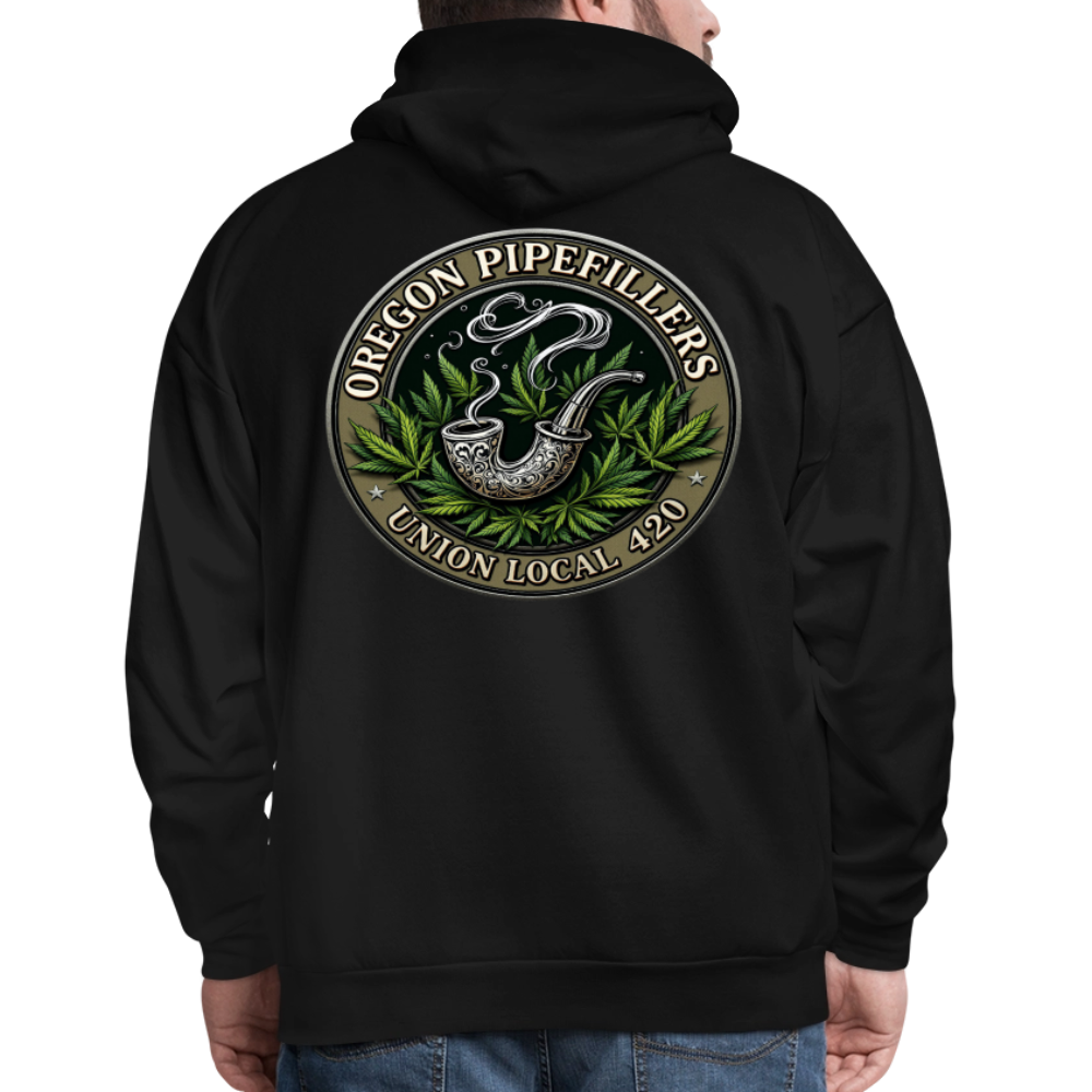OREGON PIPEFILLERS LOCAL 420 2 EMBLEM Men's Hoodie - black