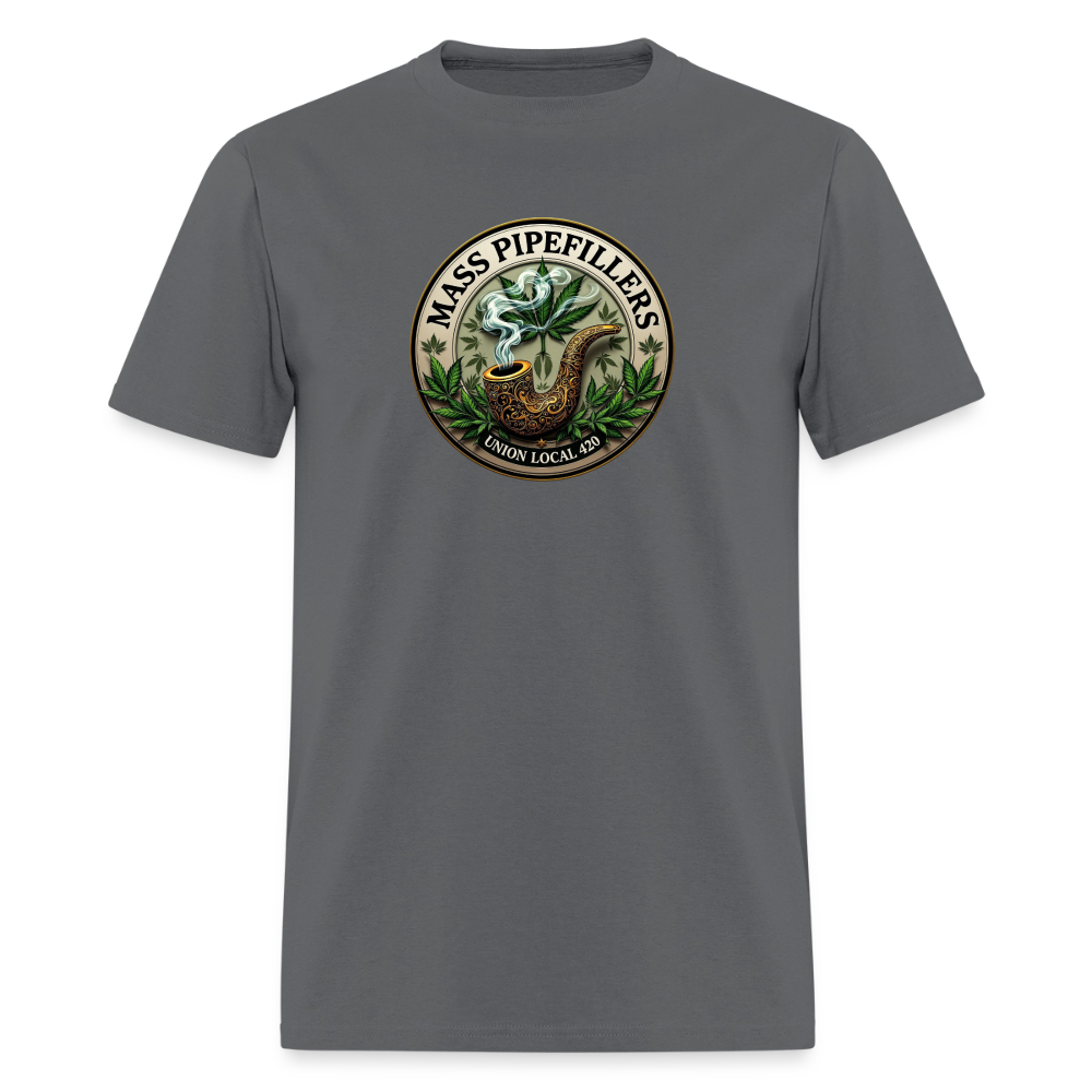 MASS PIPEFILLERS LOCAL 420 2 EMBLEM Men's T-Shirt - charcoal