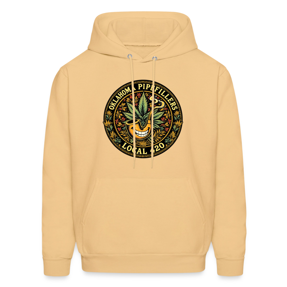 OKLAHOMA PIPEFILLERS LOCAL 420  Men's Hoodie - light gold 