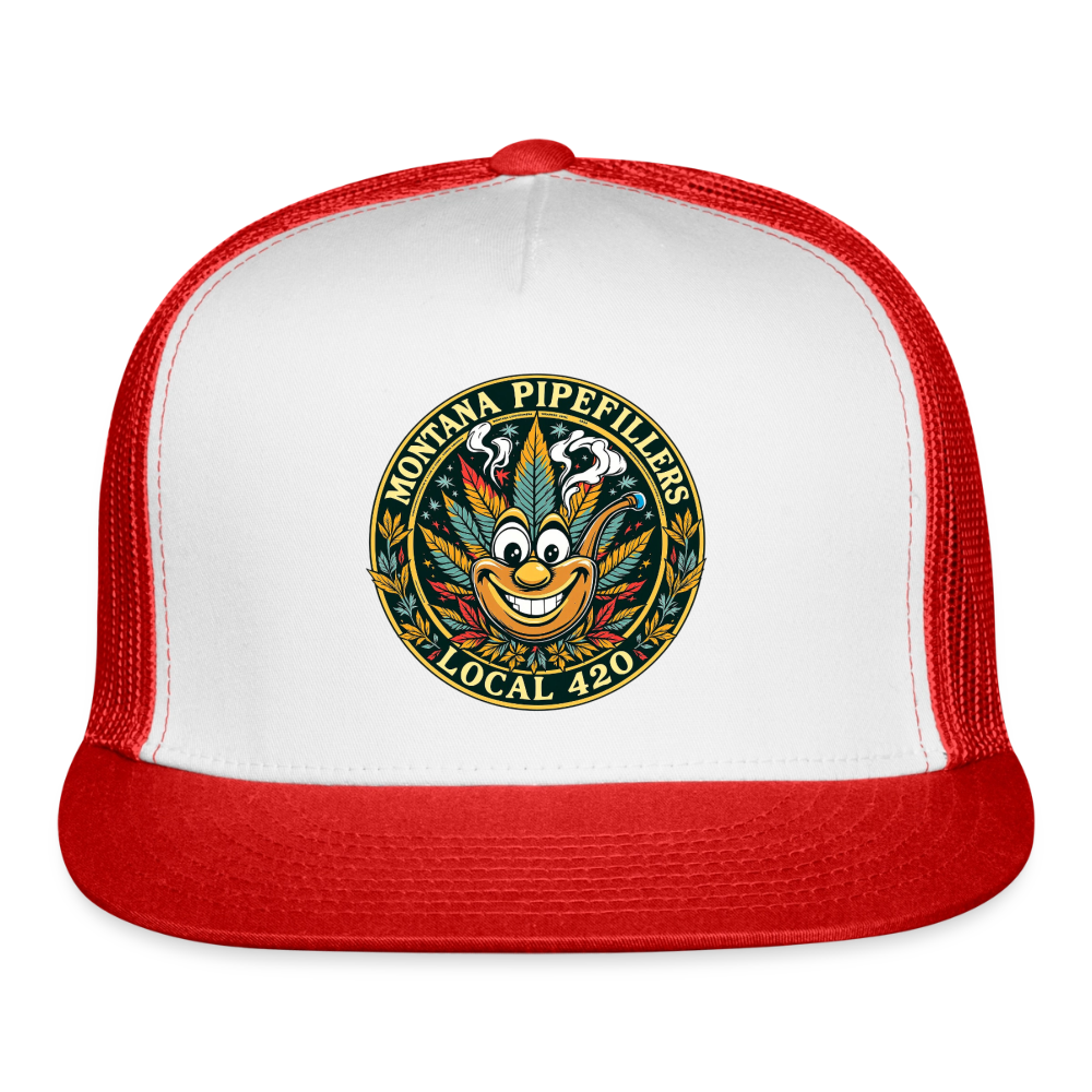 MONTANA PIPEFILLERS LOCAL 420 Trucker Hat - white/red