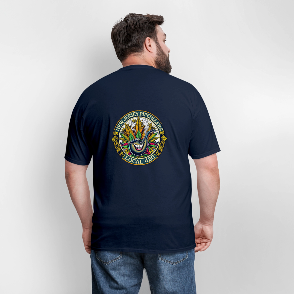 NEW JERSEY PIPEFILLERS LOCAL 420 F/B DESIGN Men's T-Shirt - navy