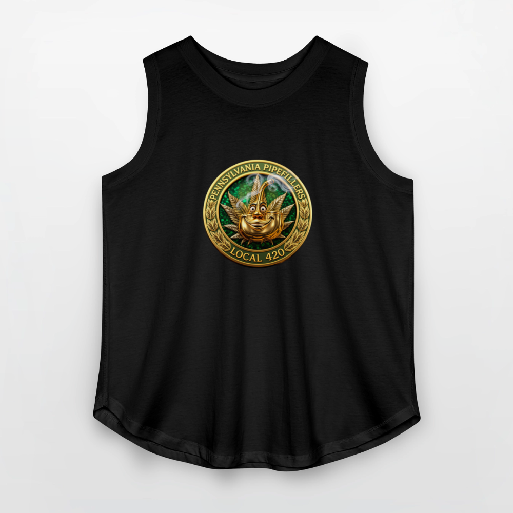 PENNSYLVANIA  PIPEFILLERS LOCAL 420 Women's Curvy Relaxed Tank Top - black