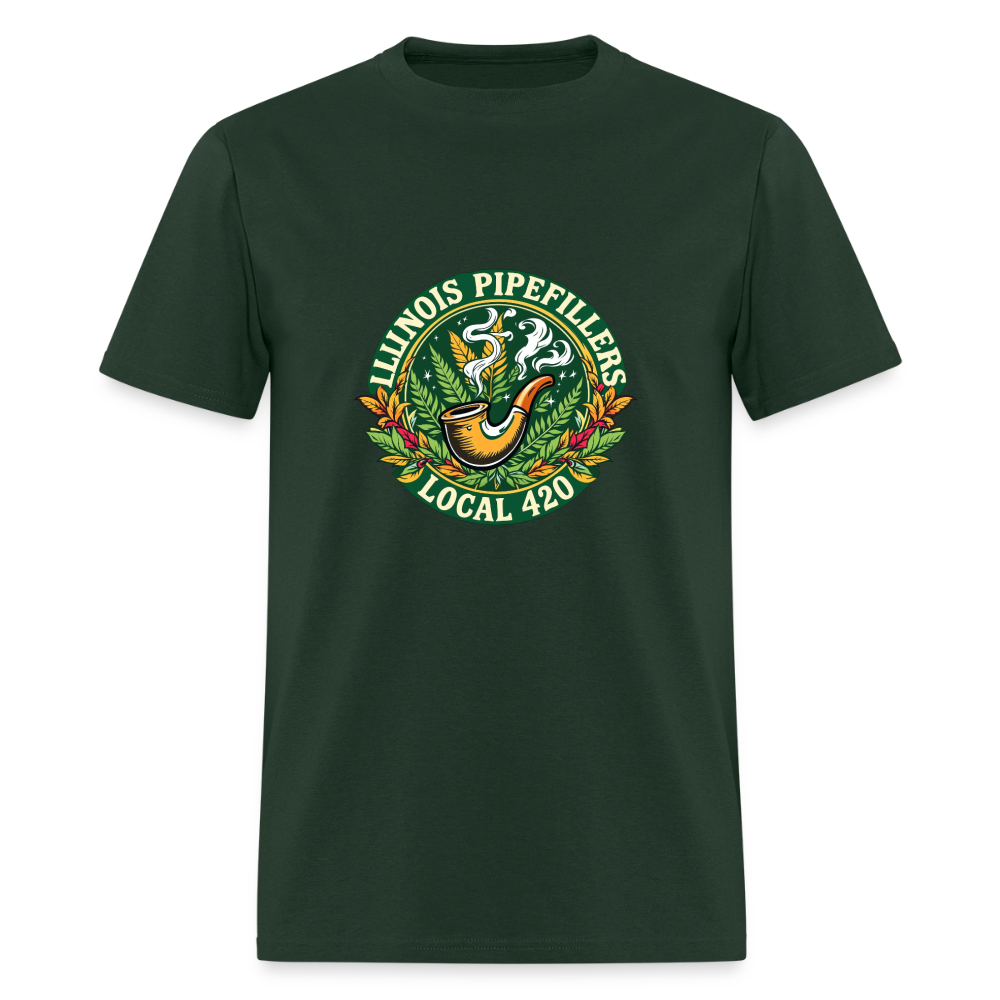 ILLINOIS PIPEFILLERS LOCAL 420 F/B DESIGN Men's T-Shirt - forest green