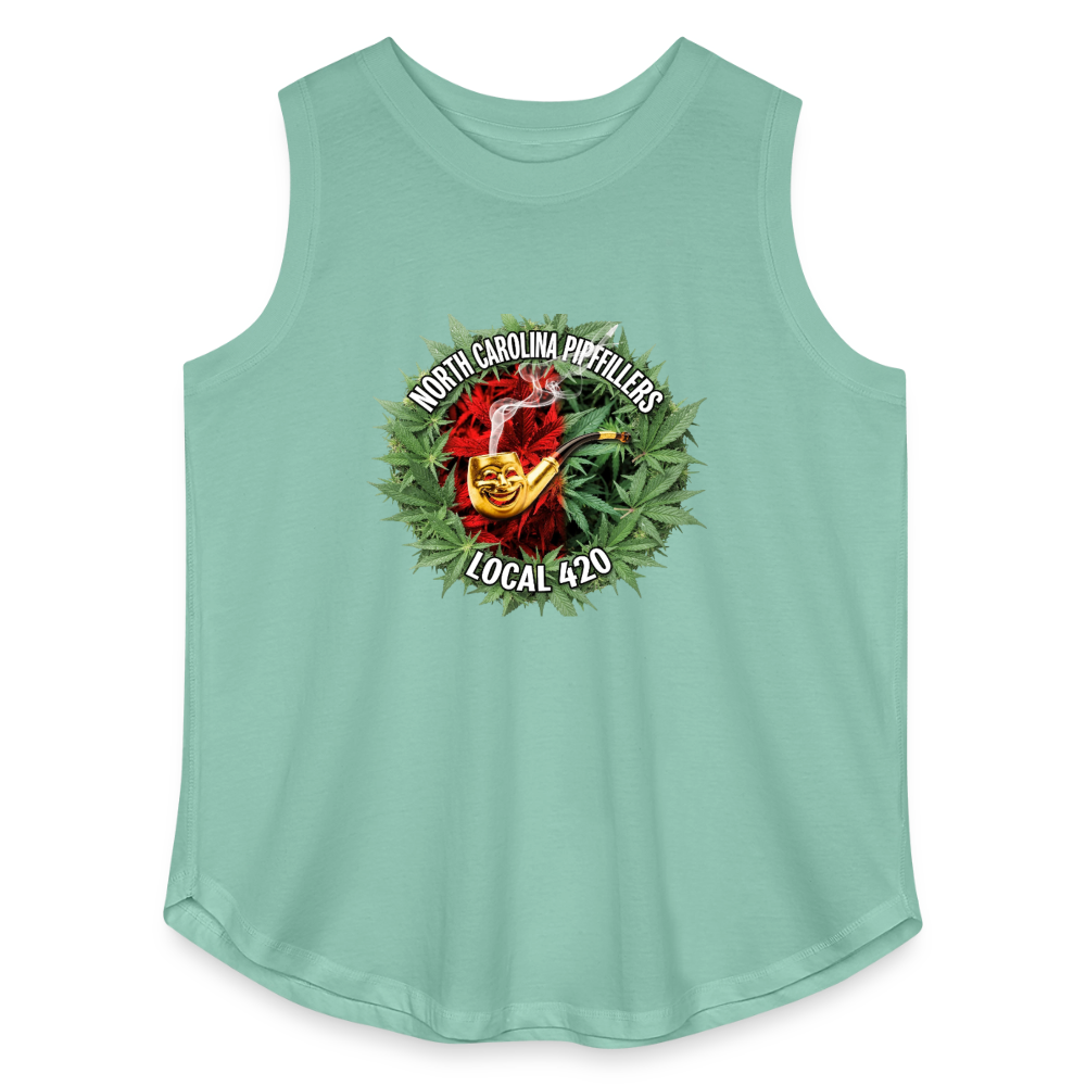 NORTH CAROLINA PIPEFILLERS LOCAL 420 Women's Curvy Relaxed Tank Top - saltwater