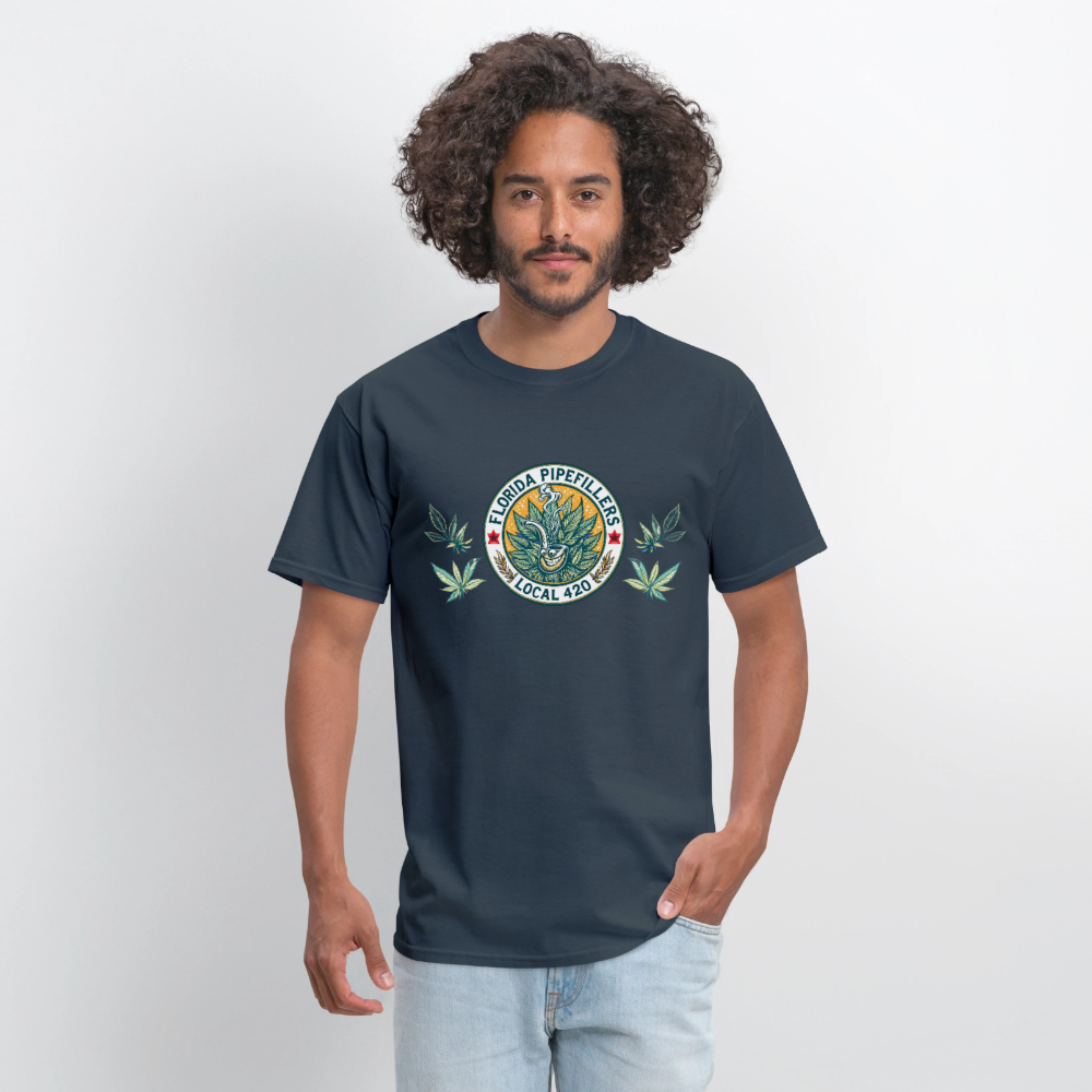FLORIDA PIPEFILLERS LOCAL 420 Men's T-Shirt -  blue dusk