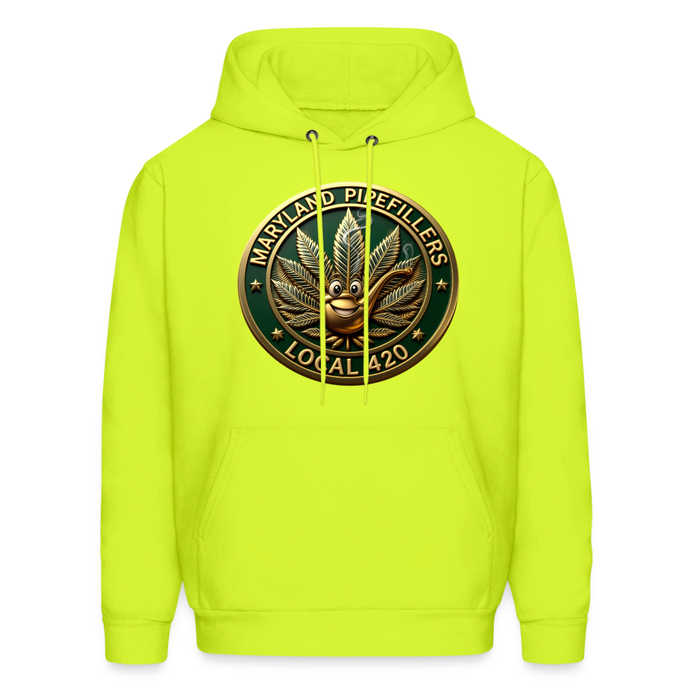 MARYLAND PIPEFILLERS LOCAL 420 Men's Hoodie - safety green