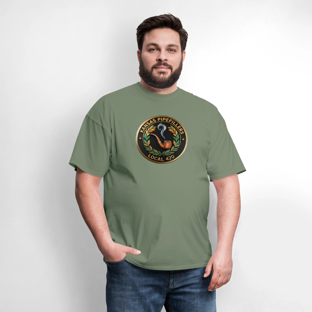 KANSAS PIPEFILLERS LOCAL 420 Men's T-Shirt - military green