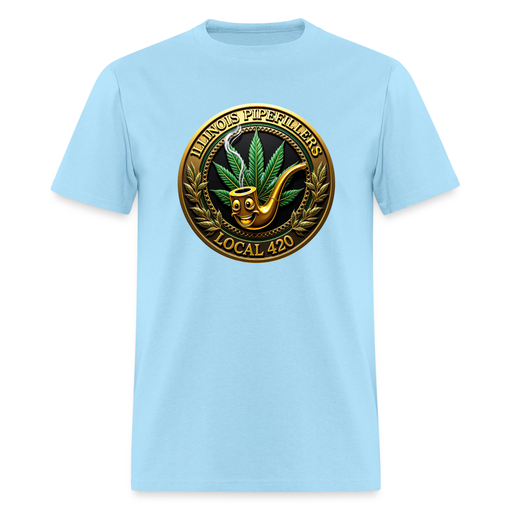ILLINOIS PIPEFILLERS LOCAL 420 F/B DESIGN Men's T-Shirt - powder blue