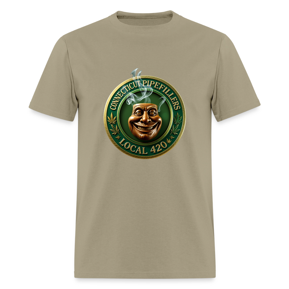 CONNECTICUT PIPEFILLERS LOCAL 420 F/B DESIGN Men's T-Shirt - khaki