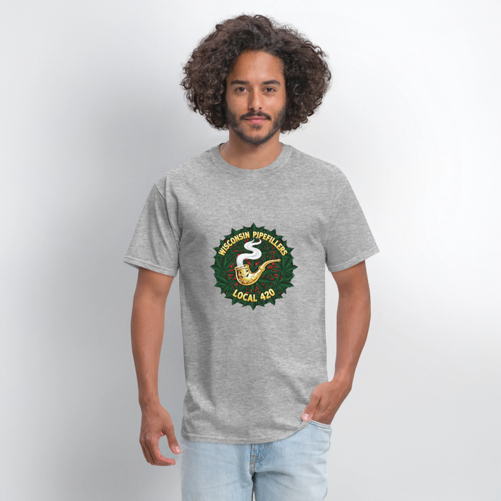 WISCONSIN PIPEFILLERS LOCAL 420 Men's T-Shirt - heather gray