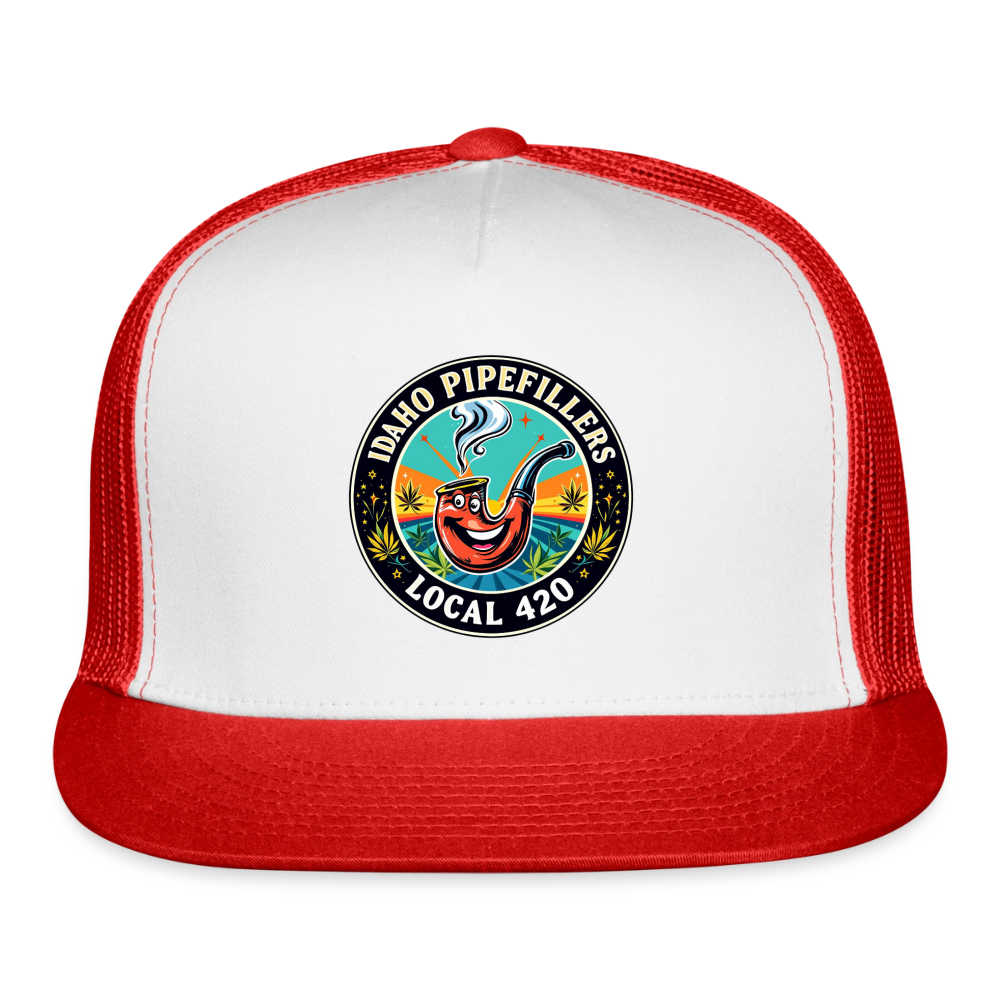 IDAHO PIPEFILLERS LOCAL 420 Trucker Hat - white/red