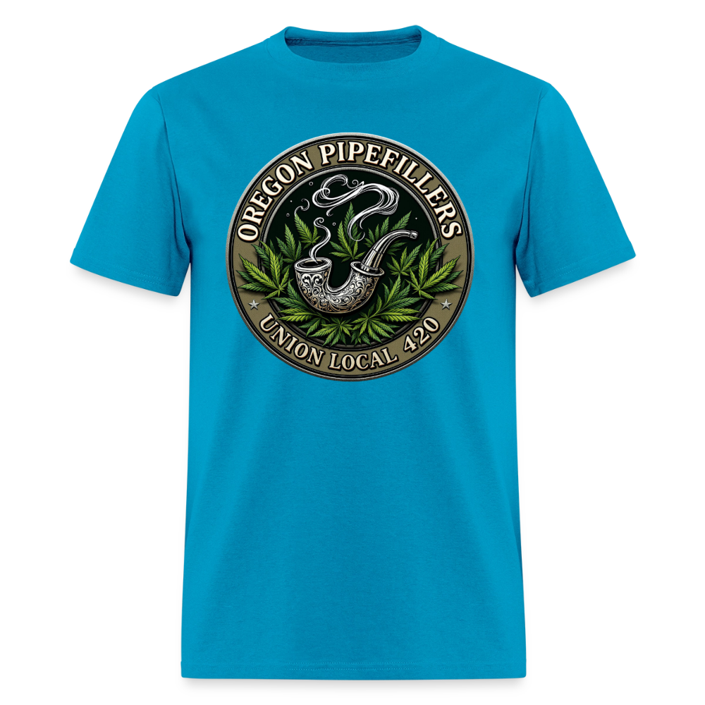 OREGON PIPEFILLERS LOCAL 420 2 EMBLEM Men's T-Shirt - turquoise