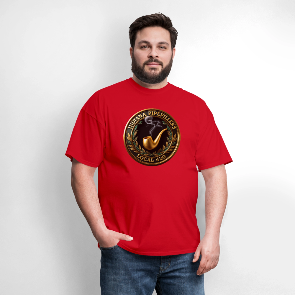 INDIANA PIPEFILLERS LOCAL 420 F/B DESIGN Men's T-Shirt - red