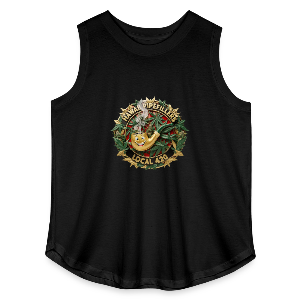 HAWAII PIPEFILLERS LOCAL 420 F/B DESIGN Women's Curvy Relaxed Tank Top - black