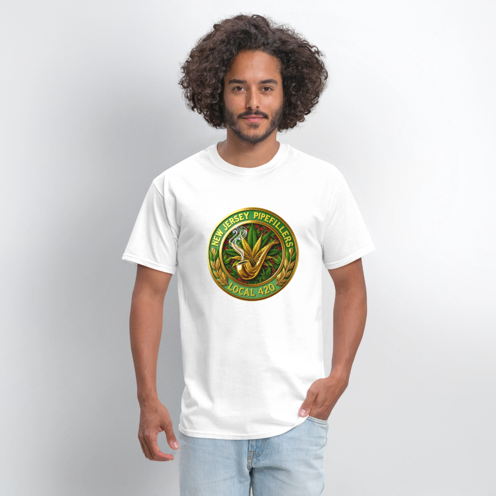 NEW JERSEY PIPEFILLERS LOCAL 420 Men's T-Shirt - white