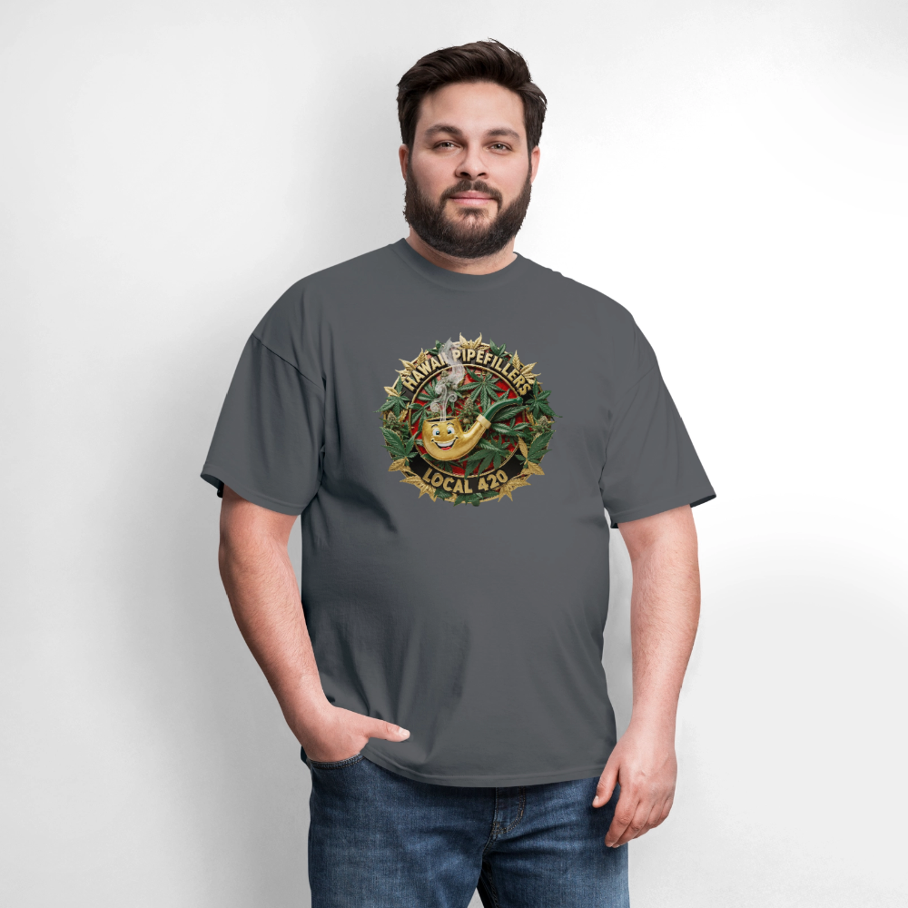 HAWAII PIPEFILLERS LOCAL 420 F/B DESIGN Men's T-Shirt - charcoal