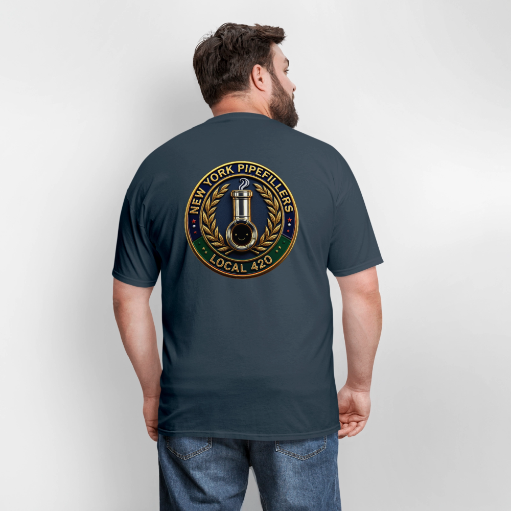NEW YORK PIPEFILLERS LOCAL 420 F/B DESIGNS Men's T-Shirt -  blue dusk