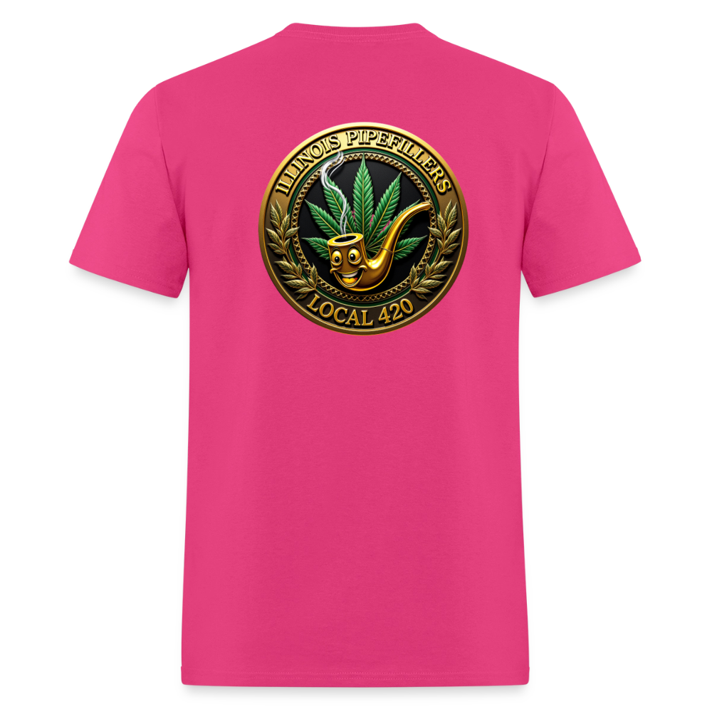 ILLINOIS PIPEFILLERS LOCAL 420 F/B EMBLEMS Men's T-Shirt - fuchsia