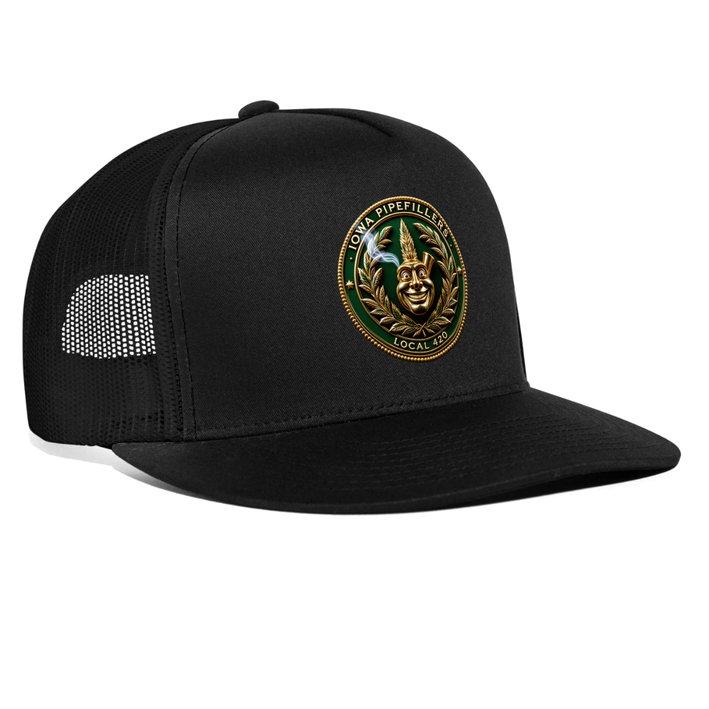 IOWA PIPEFILLERS LOCAL 420 Trucker Hat - black/black