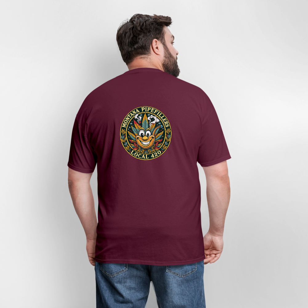 MONTANA PIPEFILLERS LOCAL 420 F/B DESIGN Men's T-Shirt - burgundy