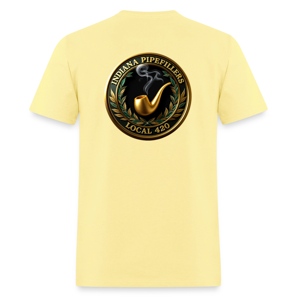 INDIANA PIPEFILLERS LOCAL 420 F/B DESIGN Men's T-Shirt - cornsilk