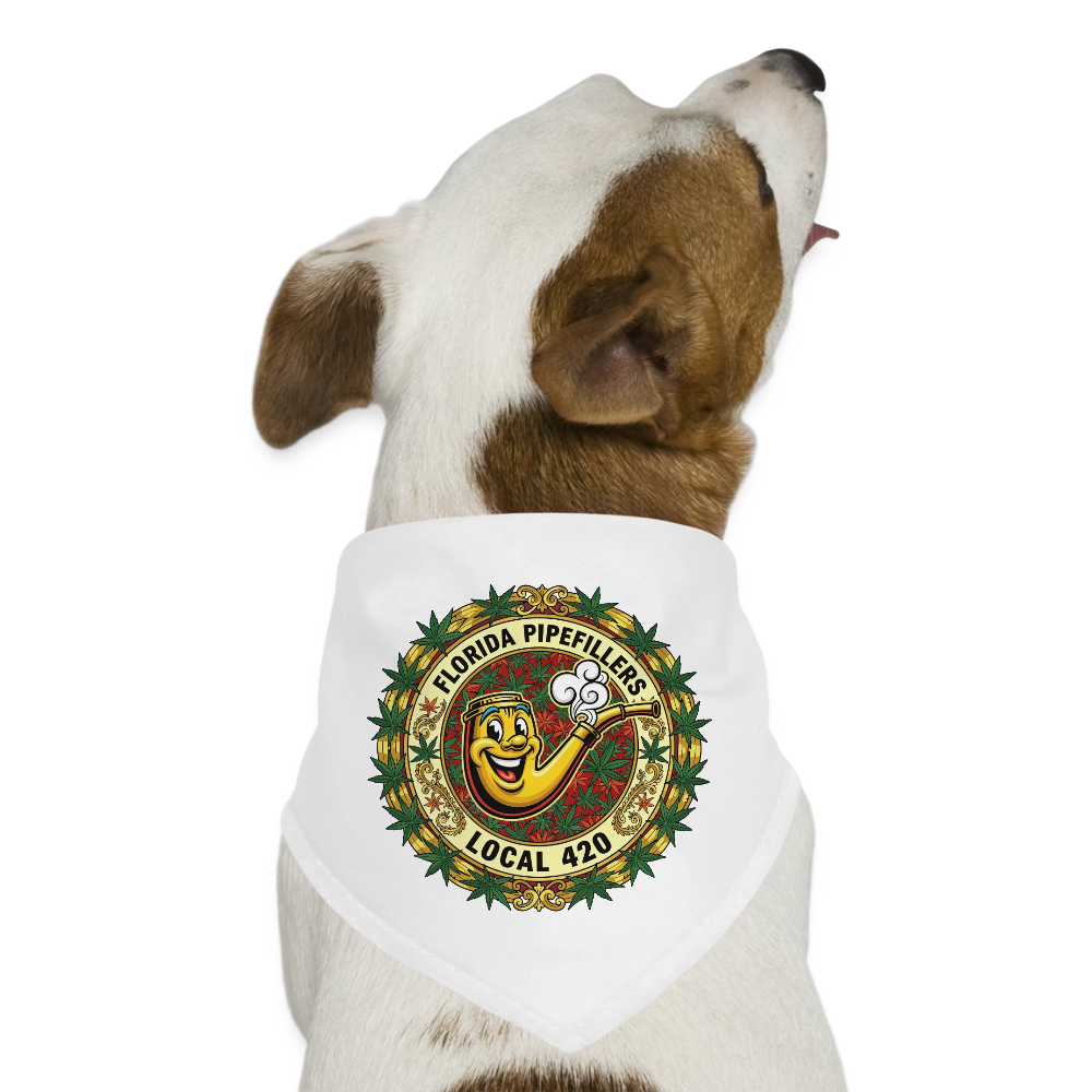 FLORIDA PIPEFILLERS LOCAL 420 Union Dog Bandana - white