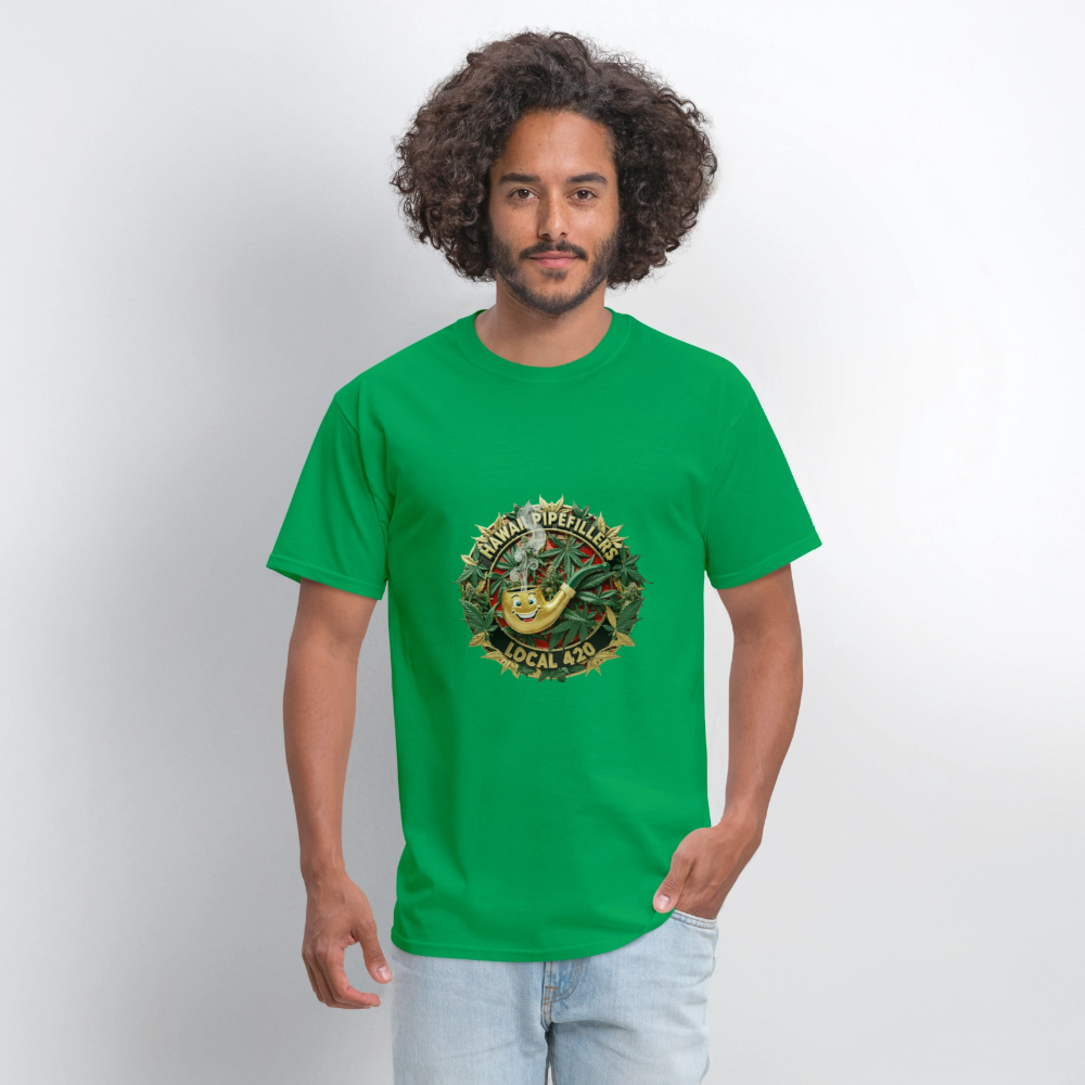 HAWAII PIPEFILLERS LOCAL 420 Men's T-Shirt - bright green