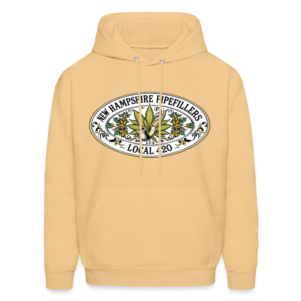 NEW HAMPSHIRE PIPEFILLERS LOCAL 420 2 EMBLEM Men's Hoodie - light gold 