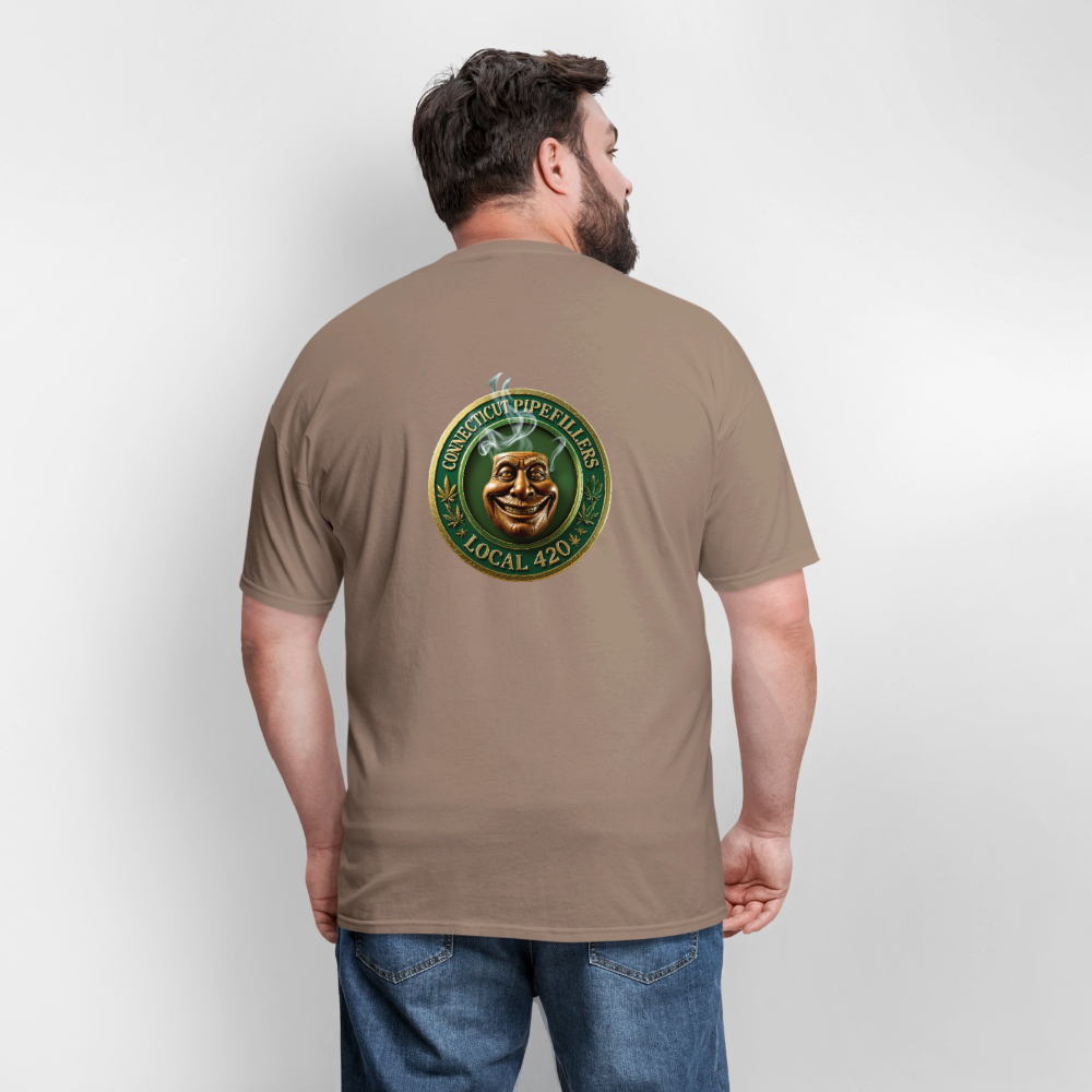 CONNECTICUT PIPEFILLERS LOCAL 420 F/B DESIGN Men's T-Shirt - safari