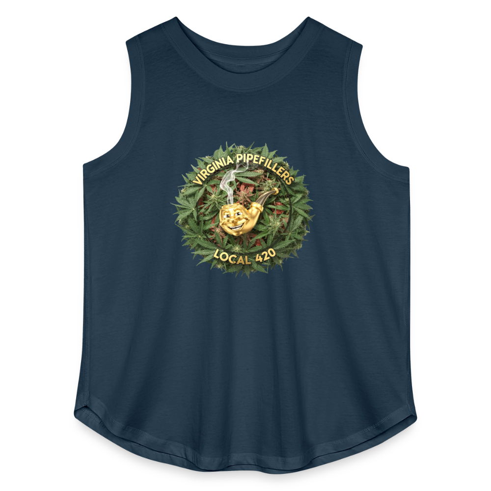 VIRGINIA PIPEFILLERS LOCAL 420 Women's Curvy Relaxed Tank Top - denim