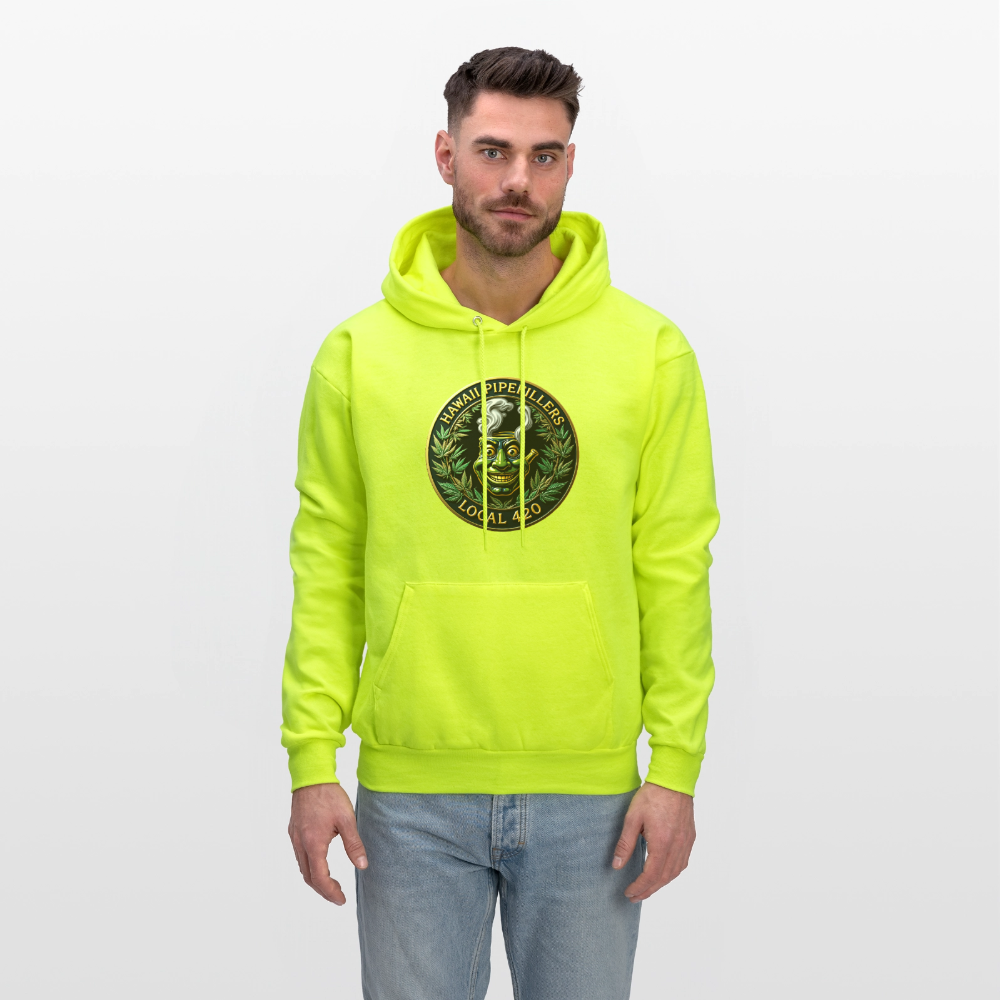 HAWAII PIPEFILLERS LOCAL 420 F/B DESIGN Men's Hoodie - safety green