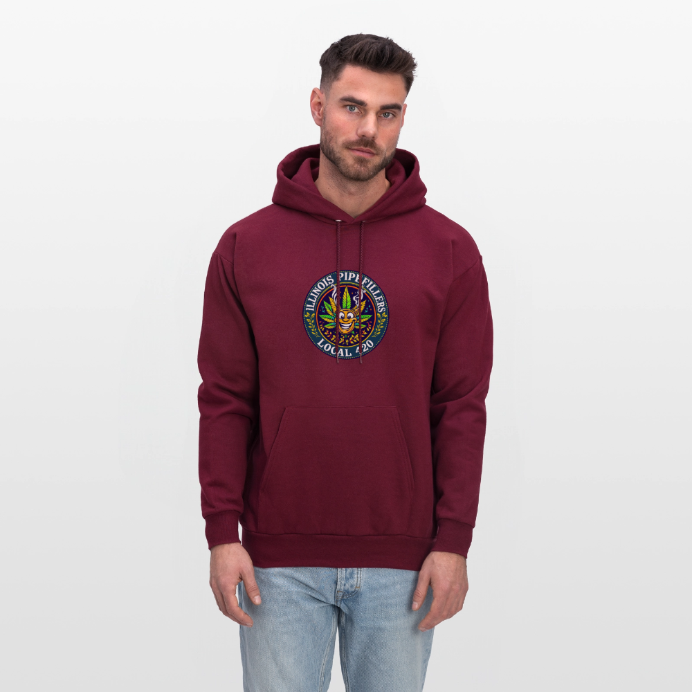 ILLINOIS PIPEFILLERS LOCAL 420 F/B DESIGN Men's Hoodie - burgundy