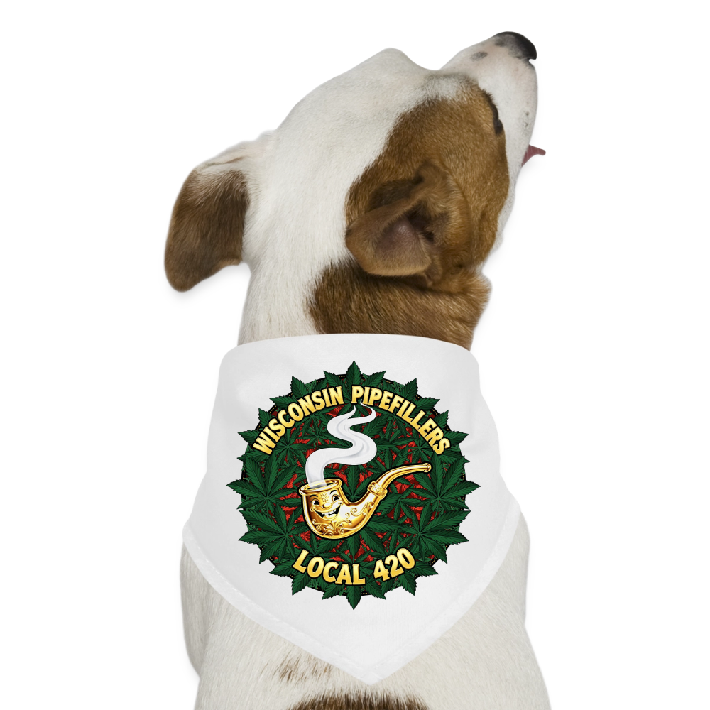 WISCONSIN PIPEFILLERS LOCAL 420 Union Dog Bandana - white